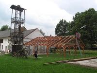Stavba přístřešku v areálu hasičárny
